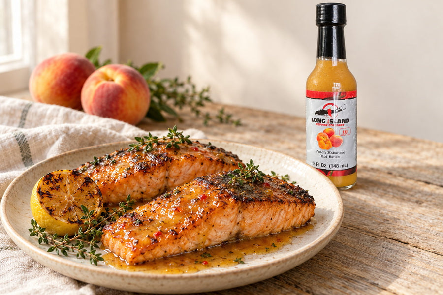 Peach Habanero Glazed Salmon