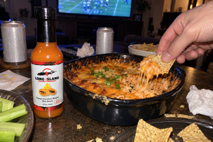 Papaya Carolina Reaper Buffalo Chicken Dip