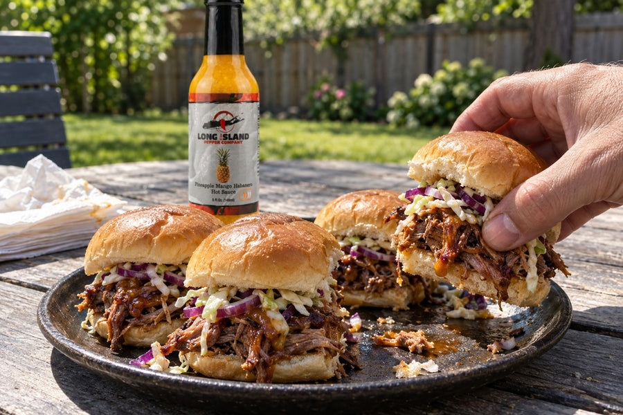 Pineapple Mango Habanero Pulled Pork Sliders